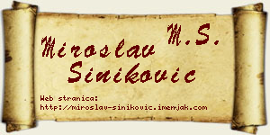 Miroslav Šiniković vizit kartica